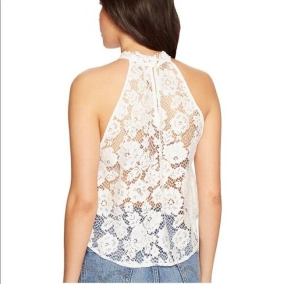 Free People Sweet Meadow Dreams White Lace Top Blouse Small NWT $88 - Picture 2 of 6